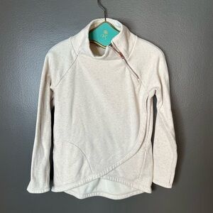 Athelta Cream Asymmetrical Zip Pullover